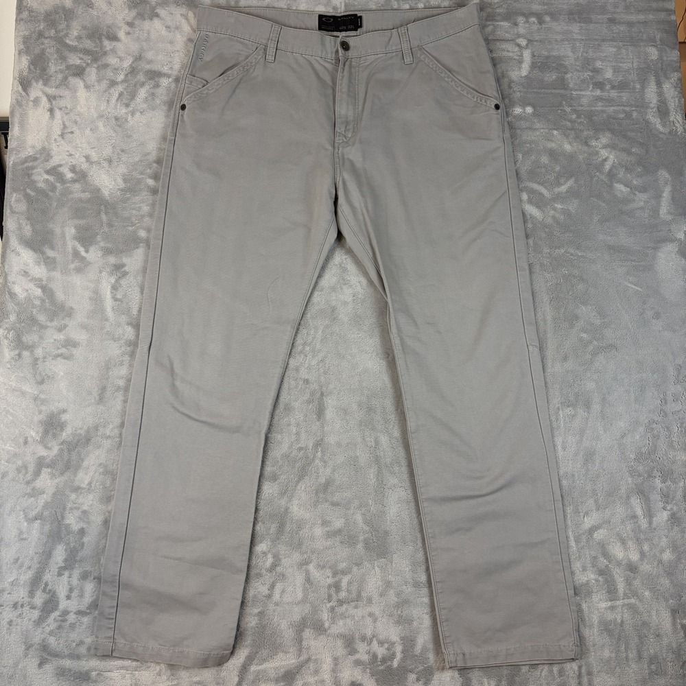 Oakley Slim Fit Pants Mens Size 40x32 Gray Jeans Pockets 100% Cotton